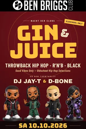 Event: Nacht der Clubs – GIN & JUICY Throwback Hip Hop - R'N'B - Black Event-Bild: Nacht der Clubs – GIN & JUICY Throwback Hip Hop - R'N'B - Black