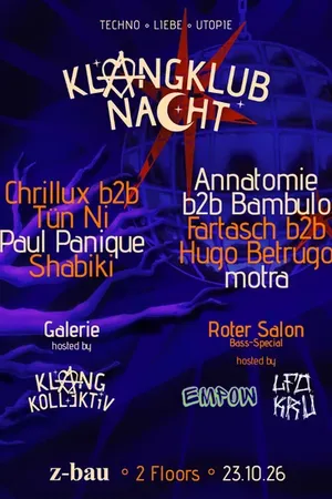 Event-Bild: Klangklubnacht w/ KlangKollektiv & Shabiki + Bass-Special