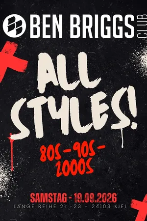 Event: ALL STYLES! 80s - 90s - 2000s Event-Bild: ALL STYLES! 80s - 90s - 2000s