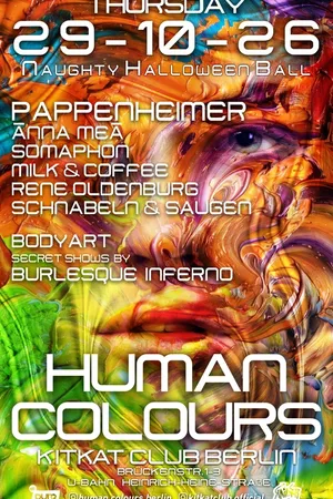 Event image: Human Colours 'Naughty Halloween' w/ Pappenheimer - Ānna Meā - Somaphon (2 Floors)