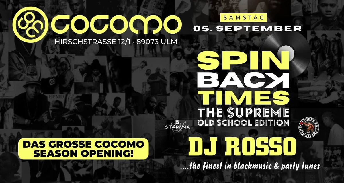 Flyer: SPIN BACK TIMES | OLD SCHOOL - Cocomo Season Opening Flyer: SPIN BACK TIMES | OLD SCHOOL - Cocomo Season Opening