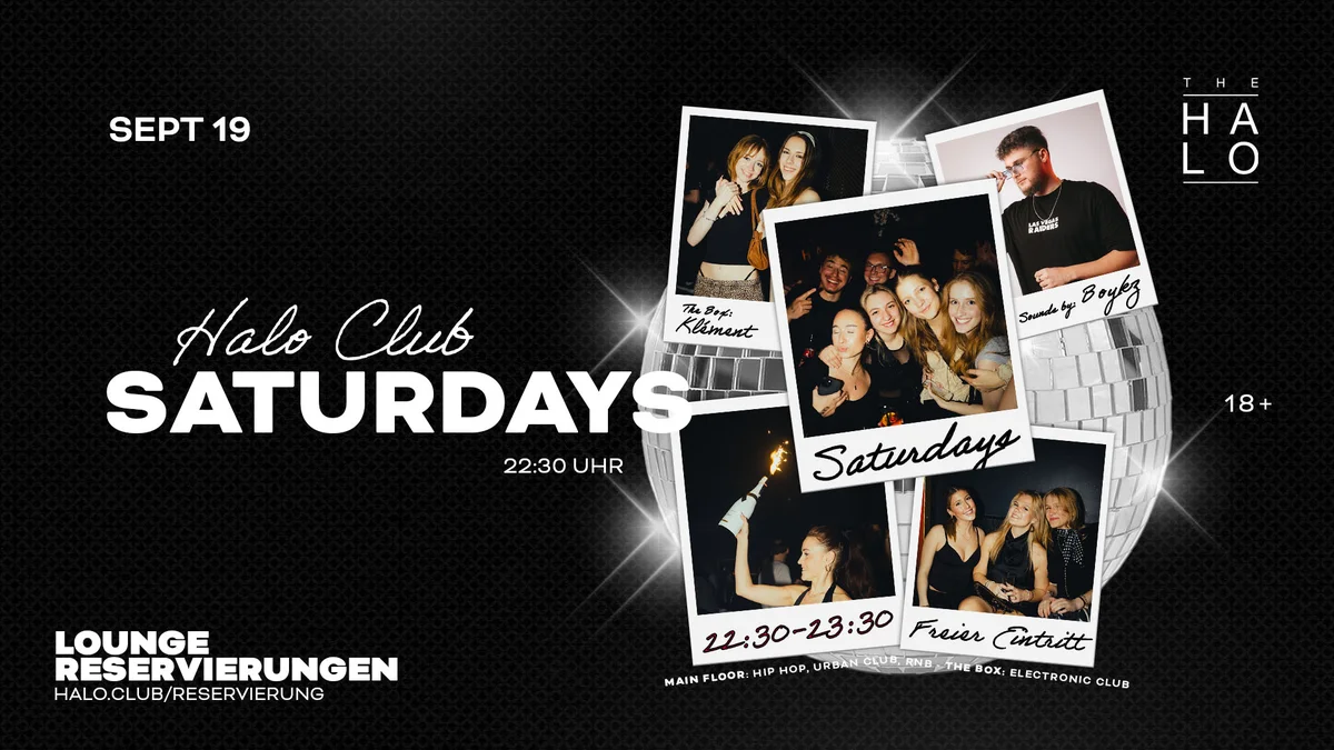 Flyer: HALO CLUB Saturdays Flyer: HALO CLUB Saturdays