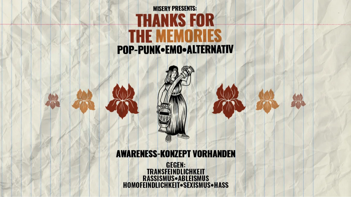Flyer: Thanks for the Memories - Party - By Misery