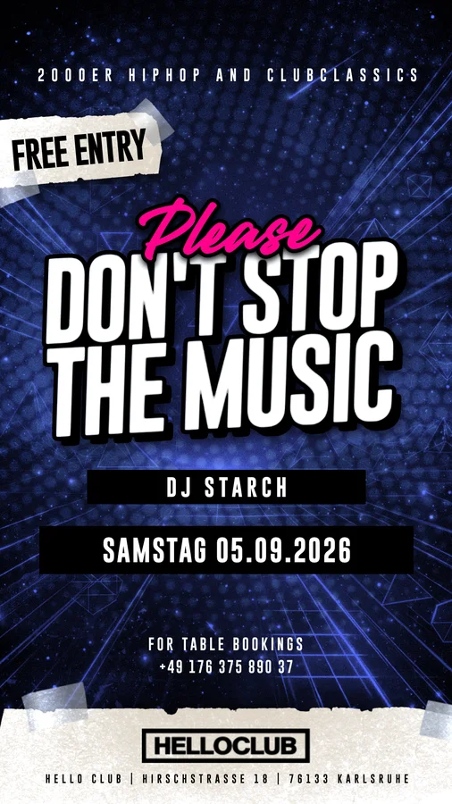 Flyer: Please Don't Stop The Music Flyer: Please Don't Stop The Music
