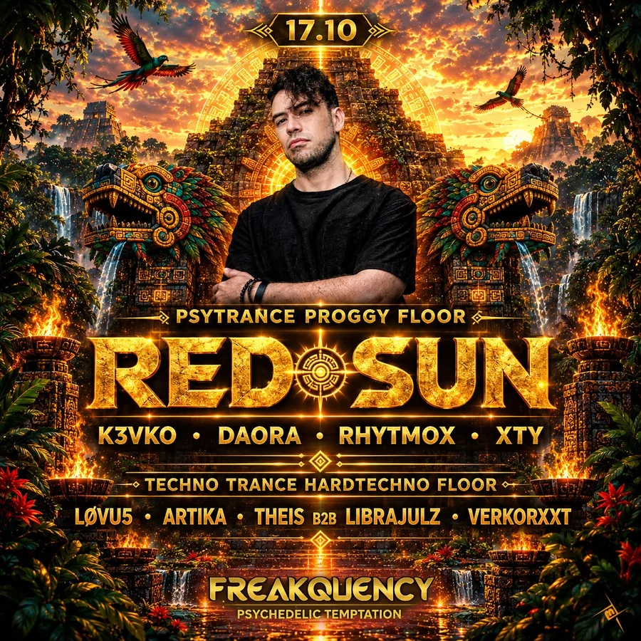 Flyer: Freakquency with Red Sun Flyer: Freakquency with Red Sun