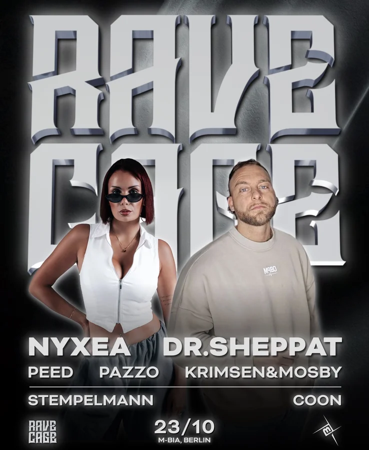 Flyer: Rave Cage with Dr. Sheppat & NYXEA Flyer: Rave Cage with Dr. Sheppat & NYXEA