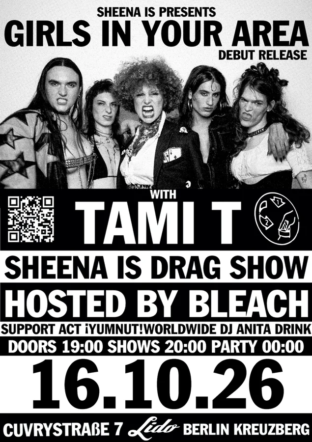 Flyer: SHEENA IS presents GIRLS IN YOUR AREA + TAMI T