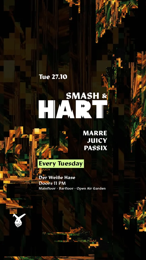 Flyer: Smash & HART ◢◤ Tuesday Rave [free entry until midnight*]