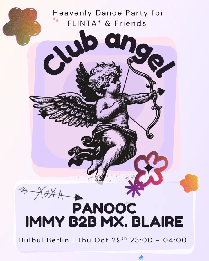 Flyer: XOXA's Club Angel: Panooc, Immy b2b Mx. Blaire