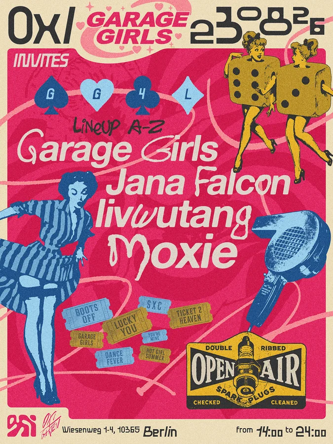 Flyer: OXIgarten presents Garage Girls with Moxie, livwutang & many more Flyer: OXIgarten presents Garage Girls with Moxie, livwutang & many more