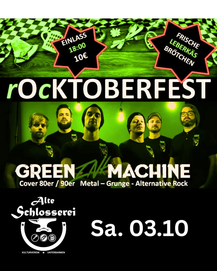 Flyer: Green Ink Machine - Alternative Rock Cover Band