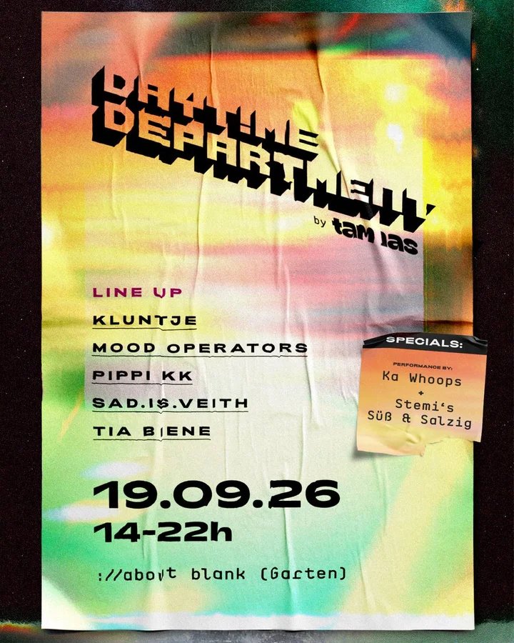 Flyer: Daytime department by tam ias (14-22 Uhr) Flyer: Daytime department by tam ias (14-22 Uhr)