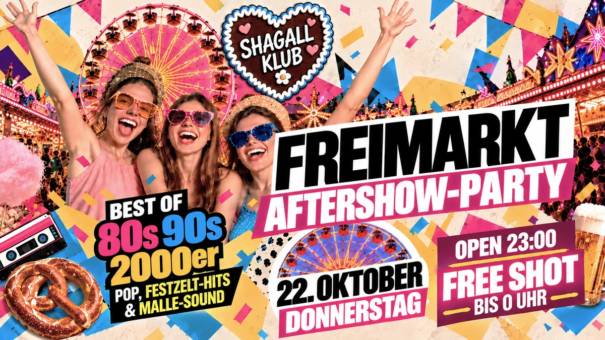 Flyer: FREIMARKT AFTERSHOW-PARTY (DONNERSTAG)