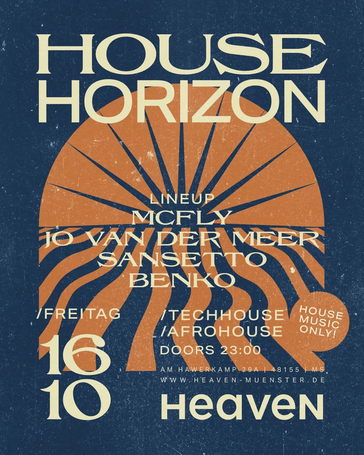 Flyer: House Horizon w/ McFly, Jo van der Meer & More