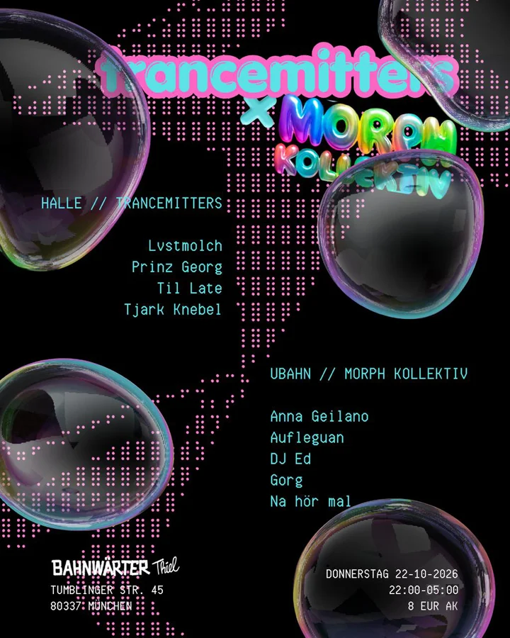 Flyer: 135+ mit Trancemitters & Morph Kollektiv Flyer: 135+ mit Trancemitters & Morph Kollektiv