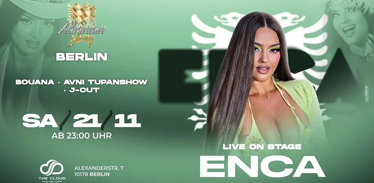 Flyer: ENCA LIVE ON STAGE ★ CLUB THE CLOUD BERLIN Flyer: ENCA LIVE ON STAGE ★ CLUB THE CLOUD BERLIN