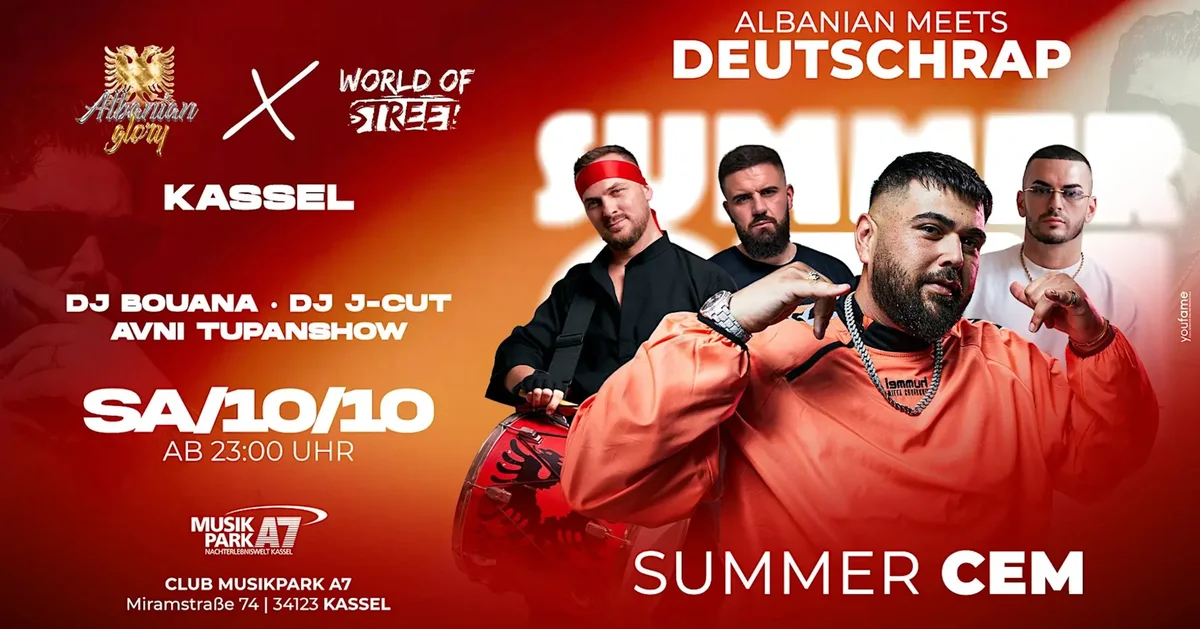 Flyer: ALBANIAN GLORY ★ SUMMER CEM LIVE ON STAGE ★