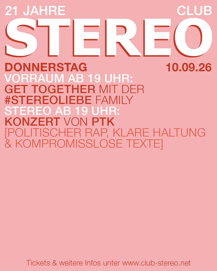 Flyer: 21 Jahre Club Stereo – Donnerstag