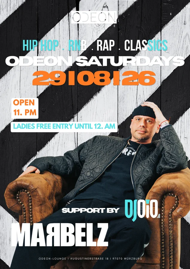 Flyer: ODEON SATURDAYS W/ DJ MARBELZ & DJ OIO Flyer: ODEON SATURDAYS W/ DJ MARBELZ & DJ OIO