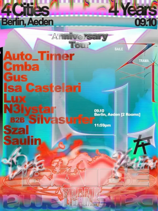 Flyer: BAILE TRAMA 4TH ANNIVERSARY Flyer: BAILE TRAMA 4TH ANNIVERSARY