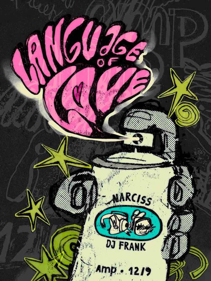 Flyer: Language of Love w/ Narciss b2b DJ Frank (All Night Long) pres. by Narciss & PANORAMA