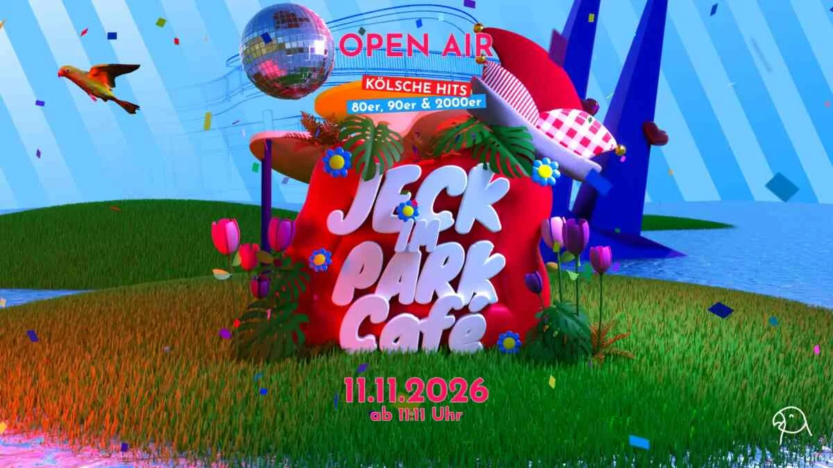Flyer: JECK IM PARK CAFÉ 💙🤍 11.11 – OPEN AIR