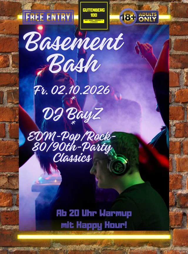 Flyer: Basement Bash mit DJ BAY-Z Flyer: Basement Bash mit DJ BAY-Z