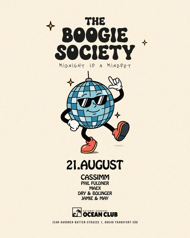 Flyer: BOOGIE SOCIETY w. CASSIMM, Phil Fuldner