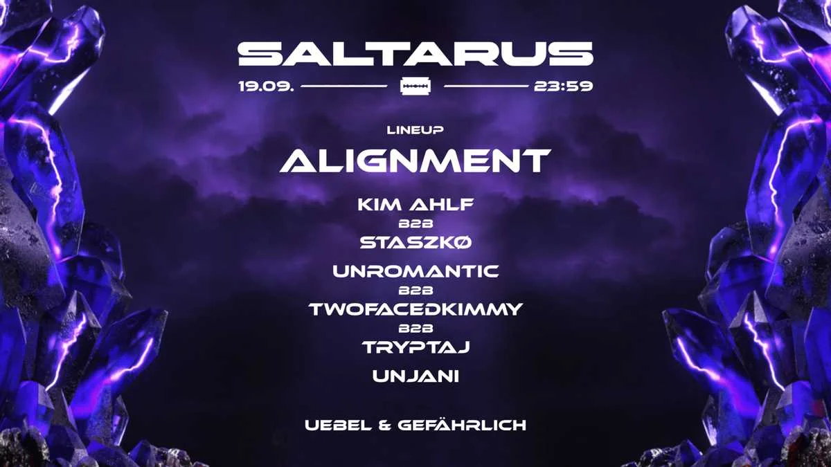 Flyer: SALTARUS W/ ALIGNMENT & KIM AHLF Flyer: SALTARUS W/ ALIGNMENT & KIM AHLF