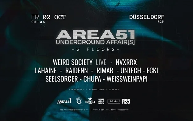 Flyer: AREA51 TECHNO - UNDERGROUND AFFAIRS Flyer: AREA51 TECHNO - UNDERGROUND AFFAIRS