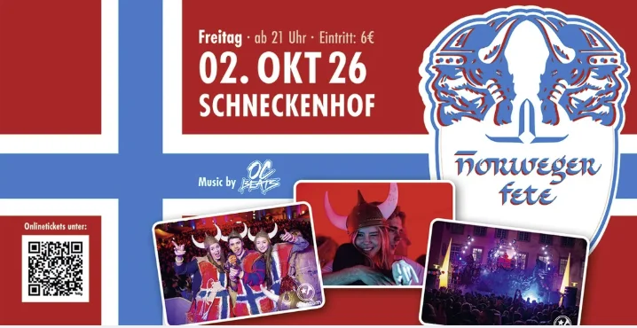 Flyer: Norwegerparty im Schneckenhof Flyer: Norwegerparty im Schneckenhof