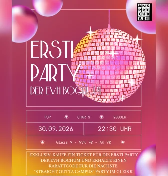 Flyer: Ersti Party der EVH Bochum Flyer: Ersti Party der EVH Bochum