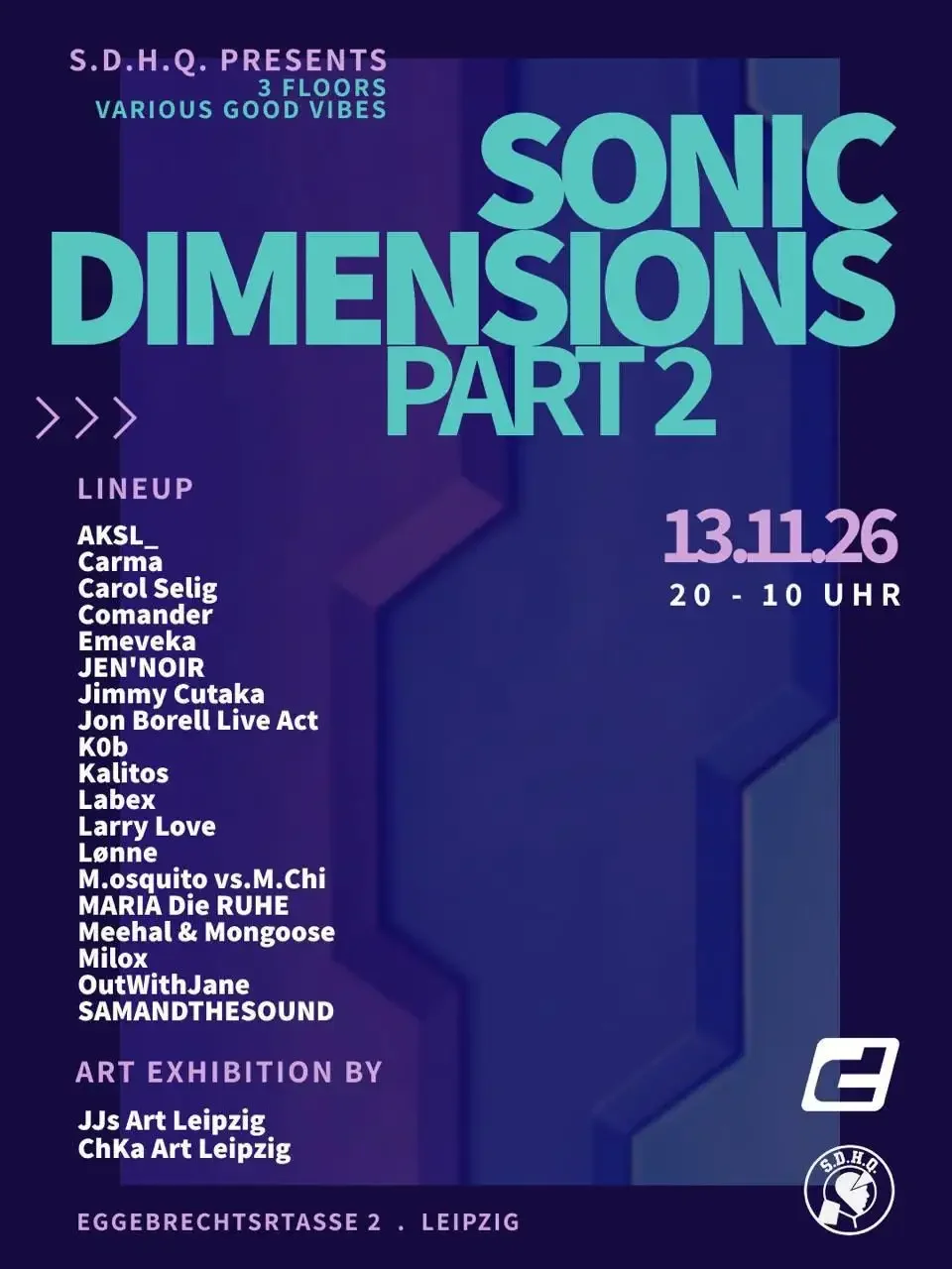 Flyer: S.D.H.Q. presents: Sonic Dimensions #2 Flyer: S.D.H.Q. presents: Sonic Dimensions #2