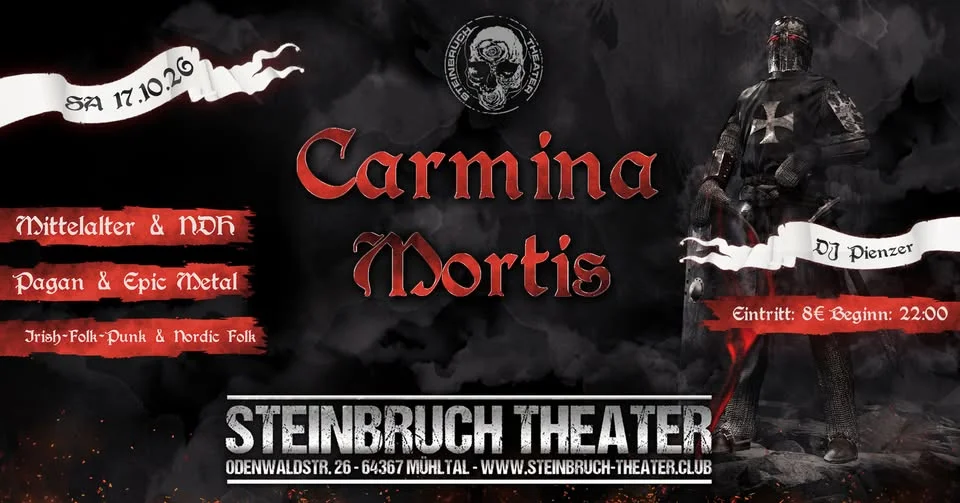 Flyer: Carmino Mortis mit DJ Pienzer Flyer: Carmino Mortis mit DJ Pienzer