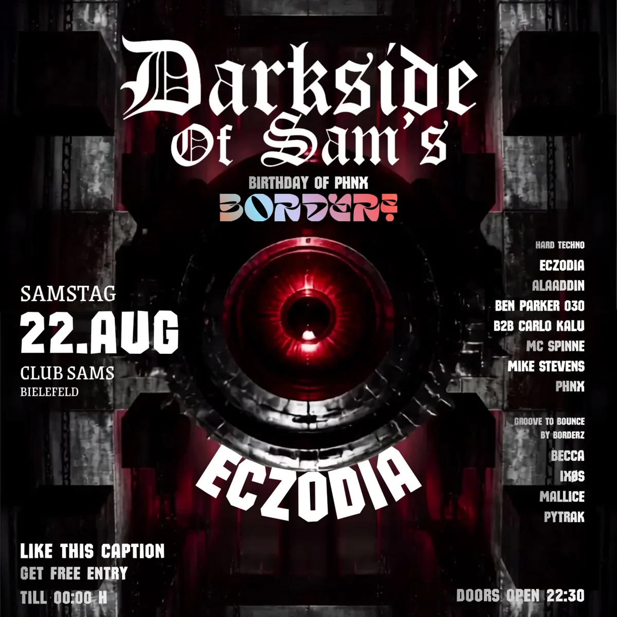 Flyer: Darkside of Sams Flyer: Darkside of Sams