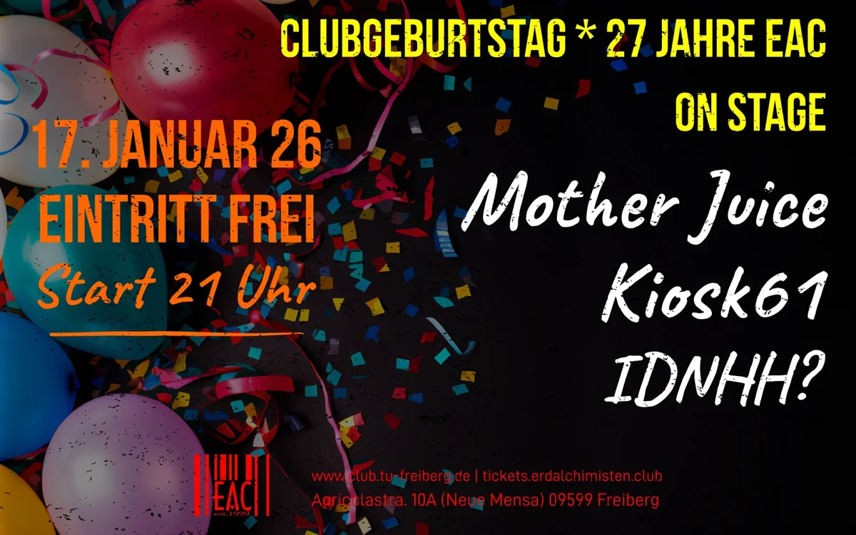 Flyer: 27 Jahre EAC Freiberg Flyer: 27 Jahre EAC Freiberg