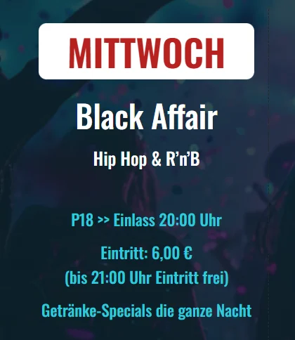 Flyer: Black Affair Flyer: Black Affair