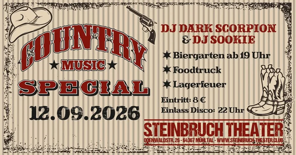 Flyer: Country Music Special mit DJ Dark Scorpion & DJ Sookie Flyer: Country Music Special mit DJ Dark Scorpion & DJ Sookie