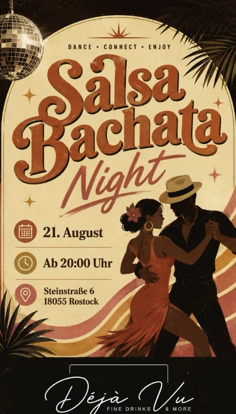 Flyer: Salsa Bachata Night im Déjà Vu Flyer: Salsa Bachata Night im Déjà Vu