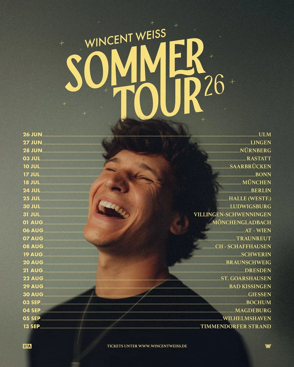 Flyer: Wincent Weiss - Sommertour 2026 Flyer: Wincent Weiss - Sommertour 2026