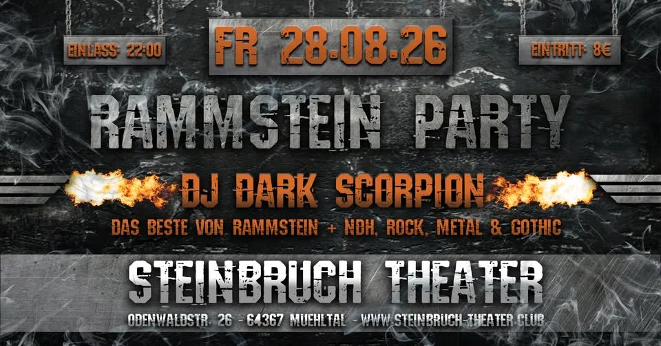 Flyer: Rammstein Party mit DJ Dark Scorpion Flyer: Rammstein Party mit DJ Dark Scorpion