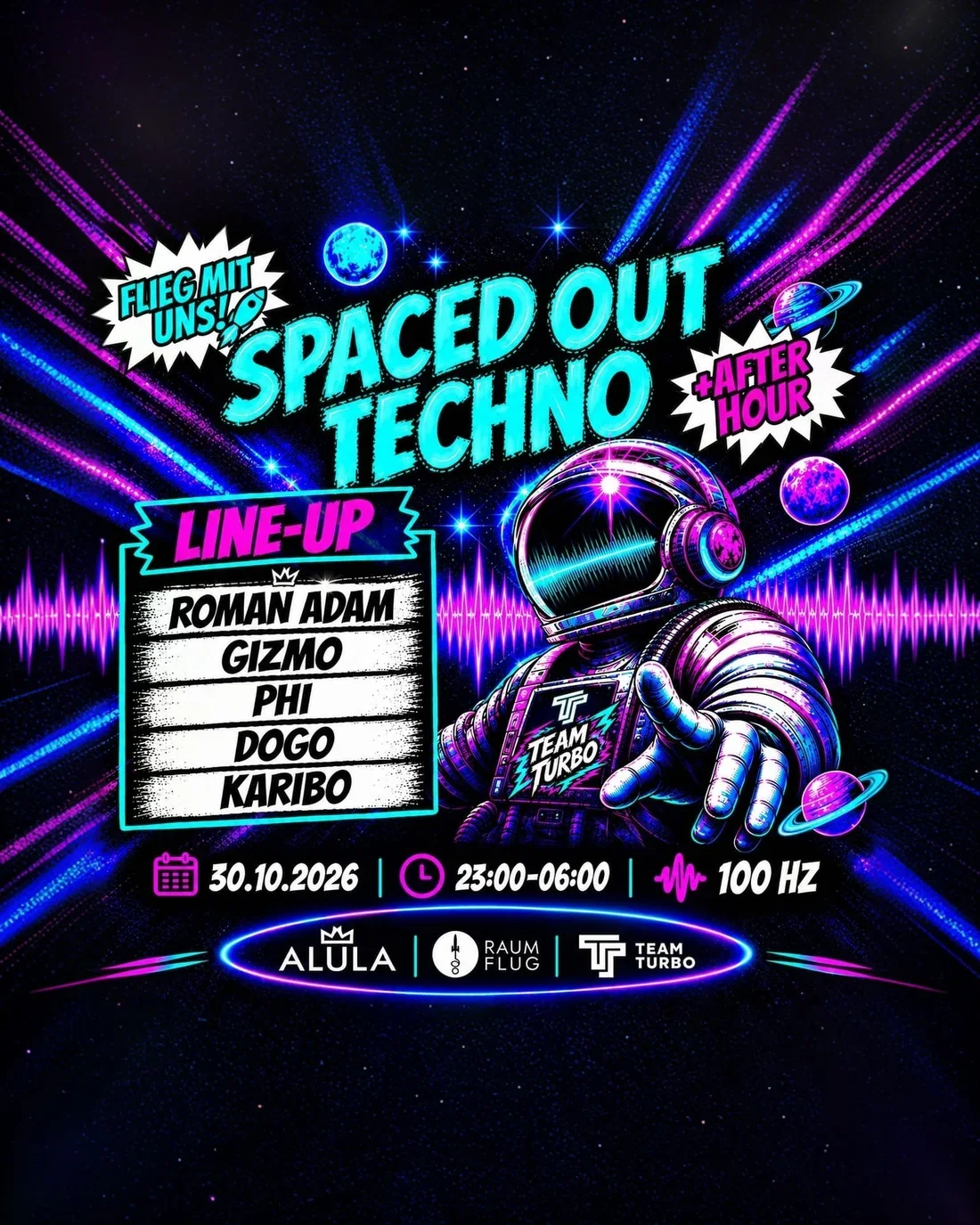 Flyer: Spaced Out Techno Flyer: Spaced Out Techno