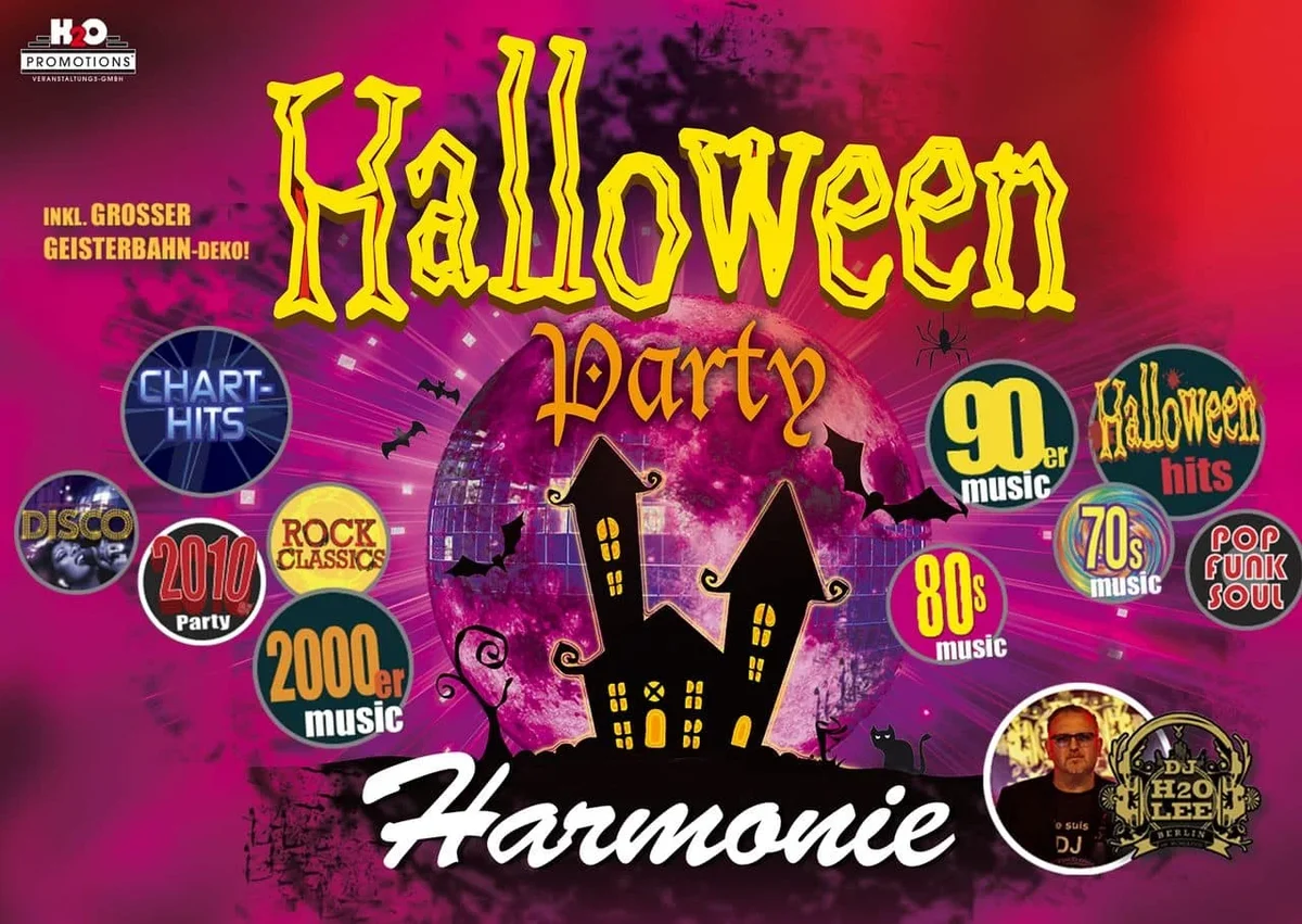 Flyer: HALLOWEEN IN DER HARMONIE – „mit DJ H2O-LEE“ Flyer: HALLOWEEN IN DER HARMONIE – „mit DJ H2O-LEE“