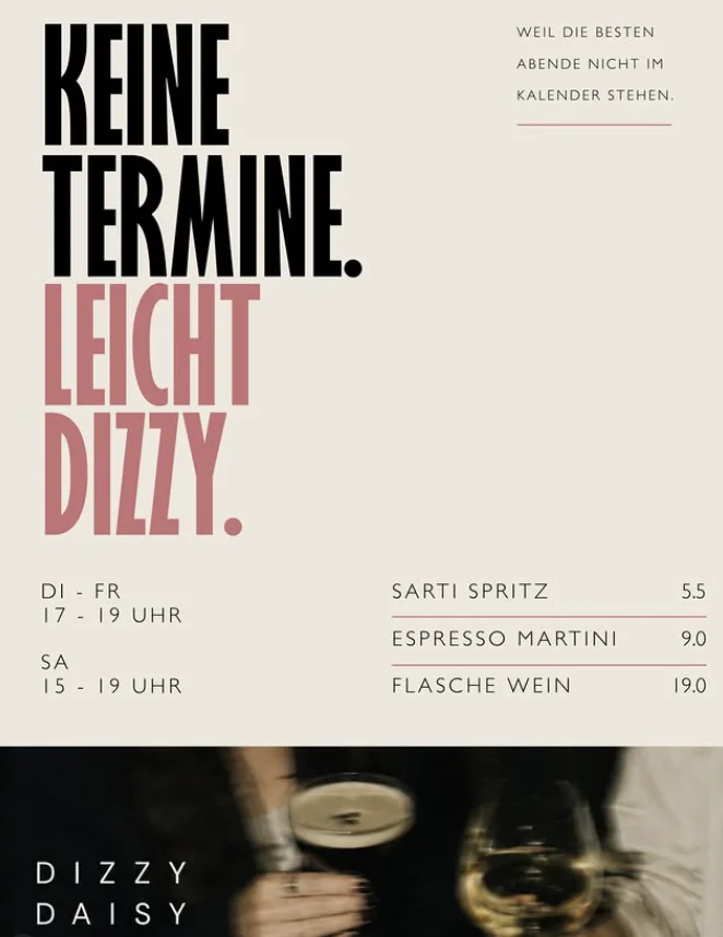 Flyer: KEINE TERMINE. LEICHT DIZZY. Flyer: KEINE TERMINE. LEICHT DIZZY.