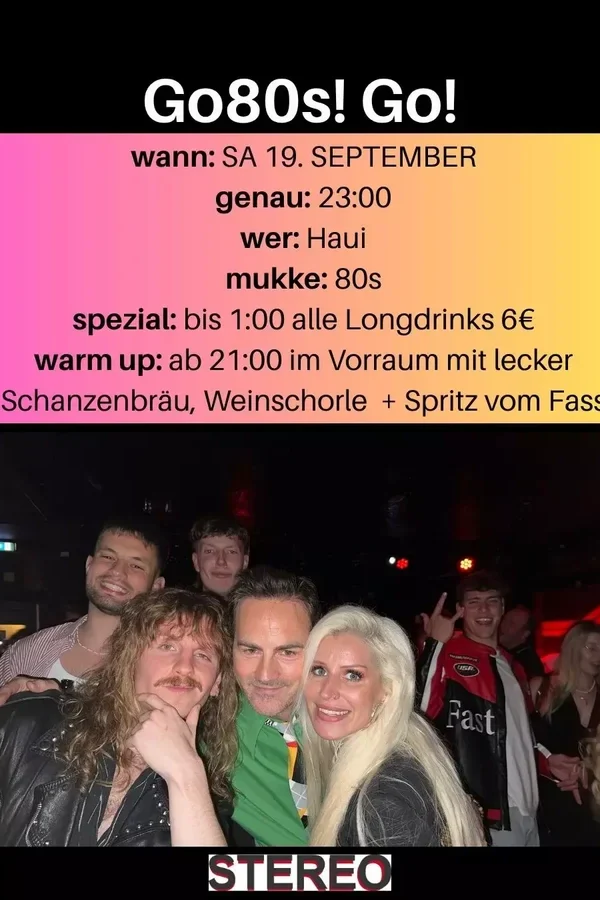 Event-Bild: Go80s! Go! – take me to the 80s
