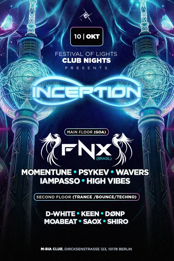 Event: Inception x Festival of Lights - Club Nights Event-Bild: Inception x Festival of Lights - Club Nights