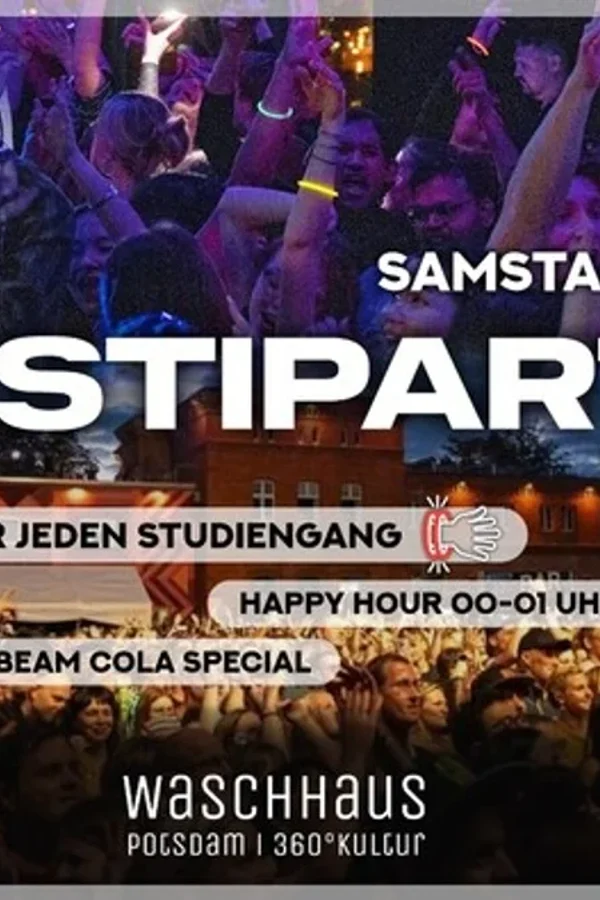 Event: (Vorläufig) Die größte Erstiparty Potsdam - Waschhaus | Sa, 03.10. Event-Bild: (Vorläufig) Die größte Erstiparty Potsdam - Waschhaus | Sa, 03.10.