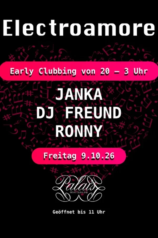 Event-Bild: EARLY CLUBBING MIT ELECTROAMORE
