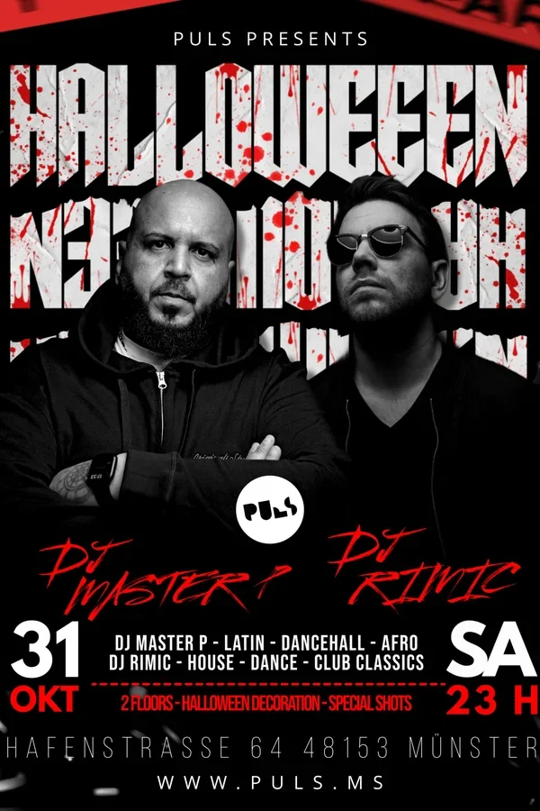 Event: HALLOWEEN 2 FLOORS – DJ MASTER P & DJ RIMIC Event-Bild: HALLOWEEN 2 FLOORS – DJ MASTER P & DJ RIMIC