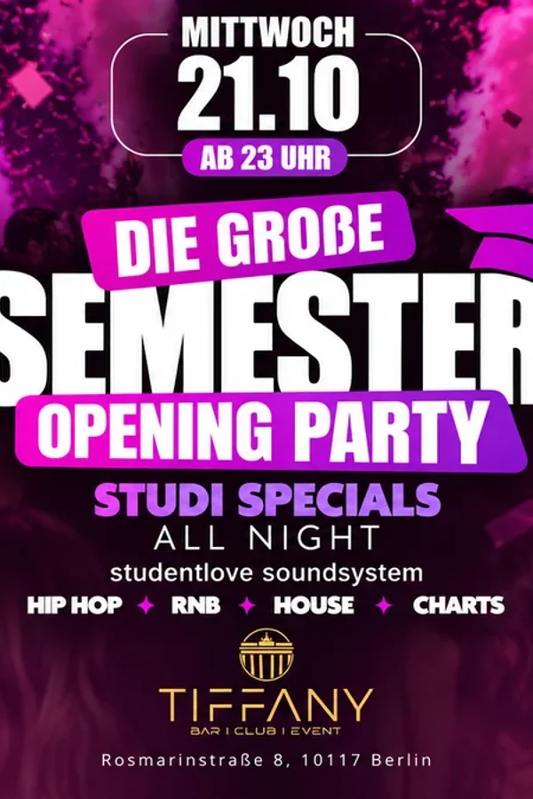 Event-Bild: SEMESTER PARTY GROßE SEMESTER OPENING PARTY
